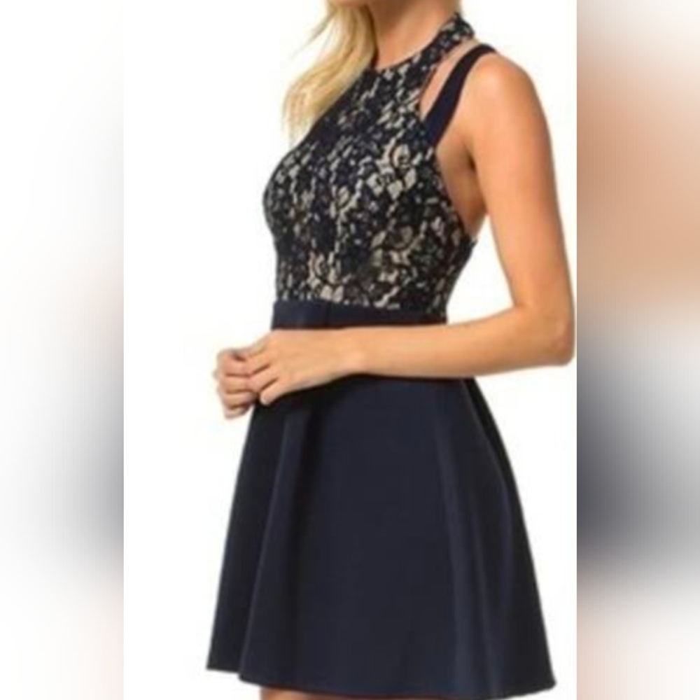 Navy and Nude Halter